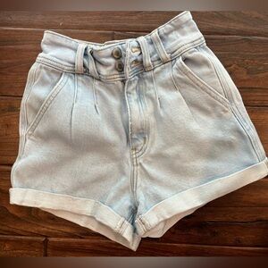 KanCan High Waist Light Wash Denim Shorts